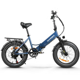 SAMEBIKE LOTDM200-II Electric Bike - 500W Motor 48V13AH Battery 40KM Range Mechanical Disc Brakes - Deep Blue